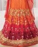 wedant FAshion Wedding Heavy Work Dulhan Collection Self Design Lahengha Choli Red & Orange